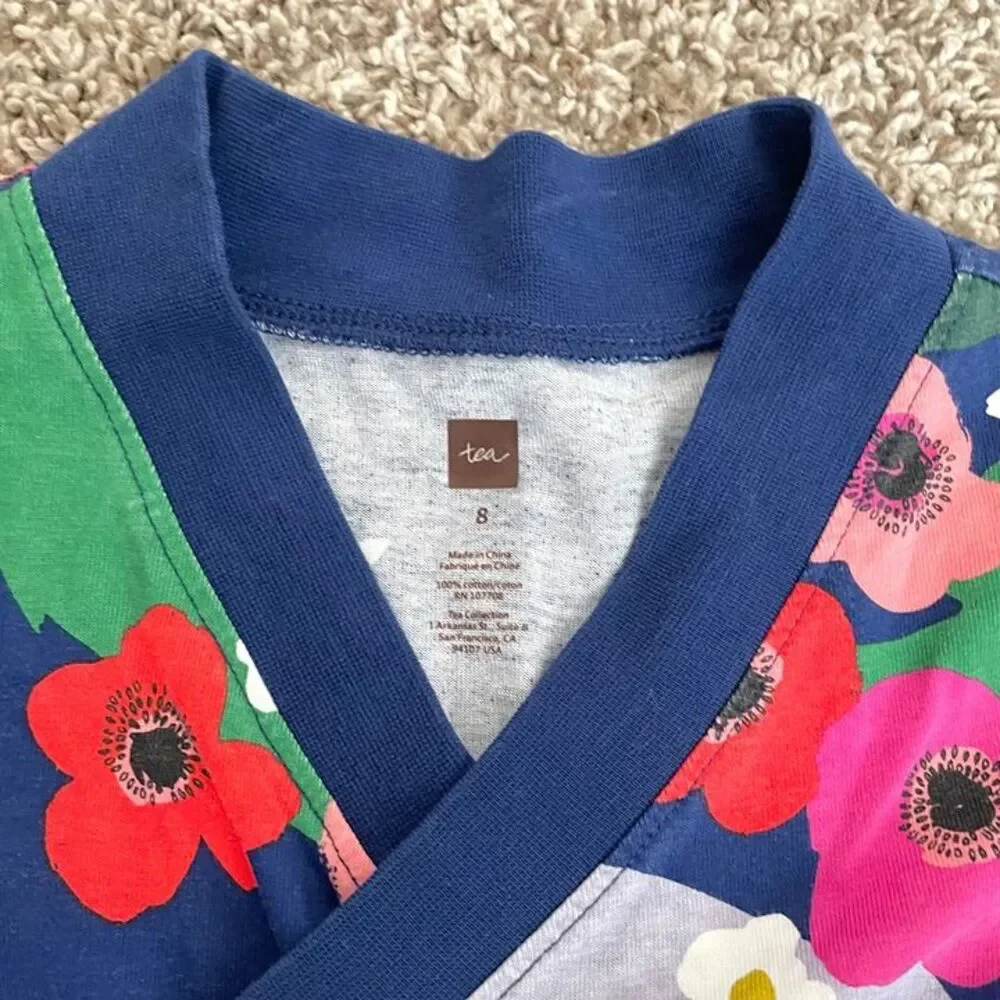 Size 8 / Girls Floral Tea Long Sleeve Dress